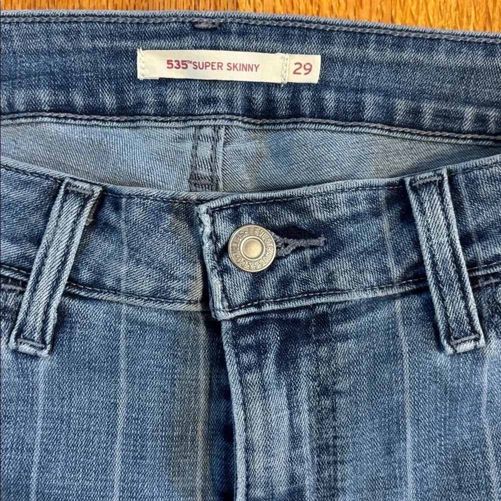 Levi's Blue Denim Pinstriped Women's Skinny Jeans Sz 29